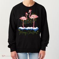 Merry Christmas Flamingo Holiday Women's Sweatshirt thumb 0