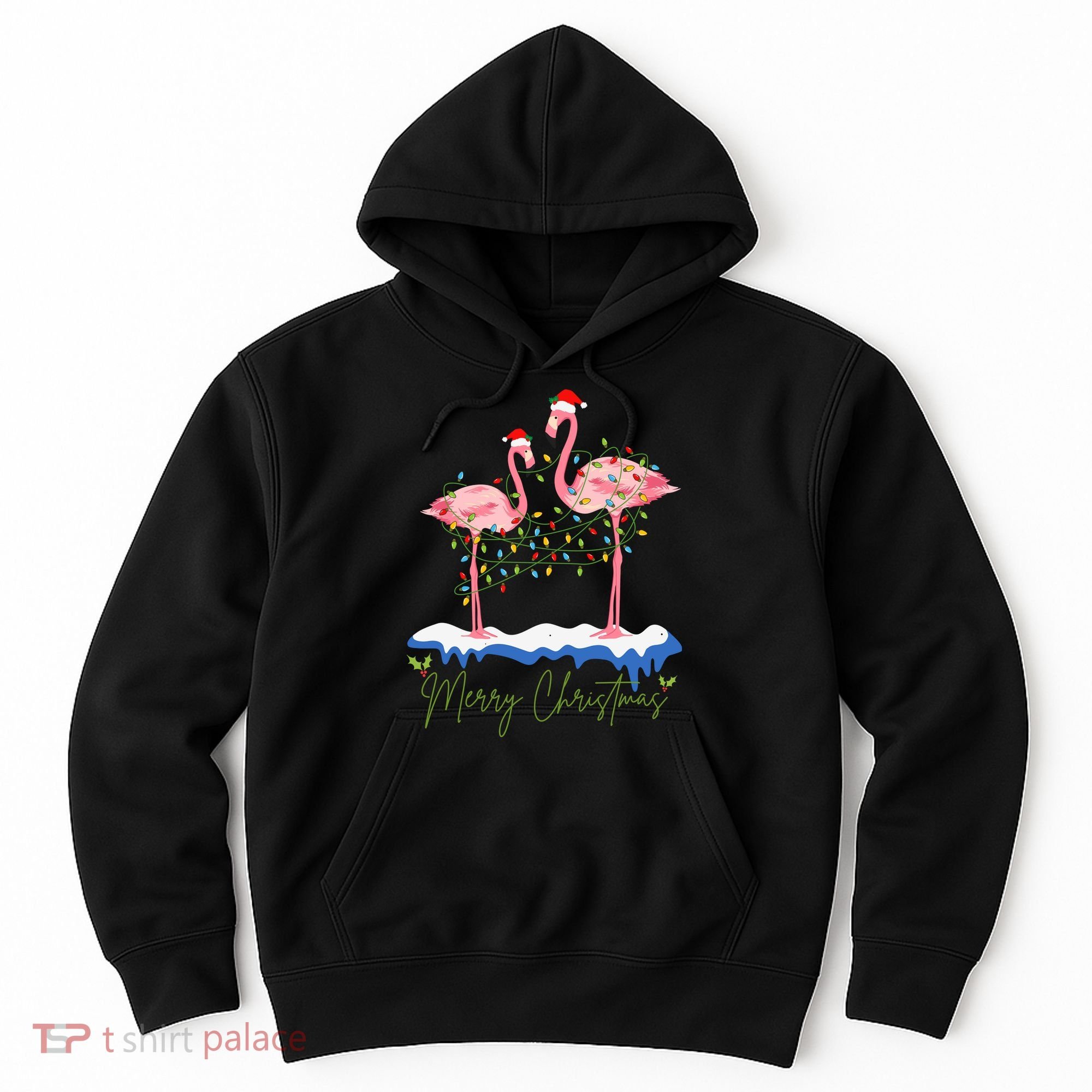 Merry Christmas Flamingo Holiday Hoodie