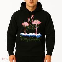 Merry Christmas Flamingo Holiday Hoodie thumb 2