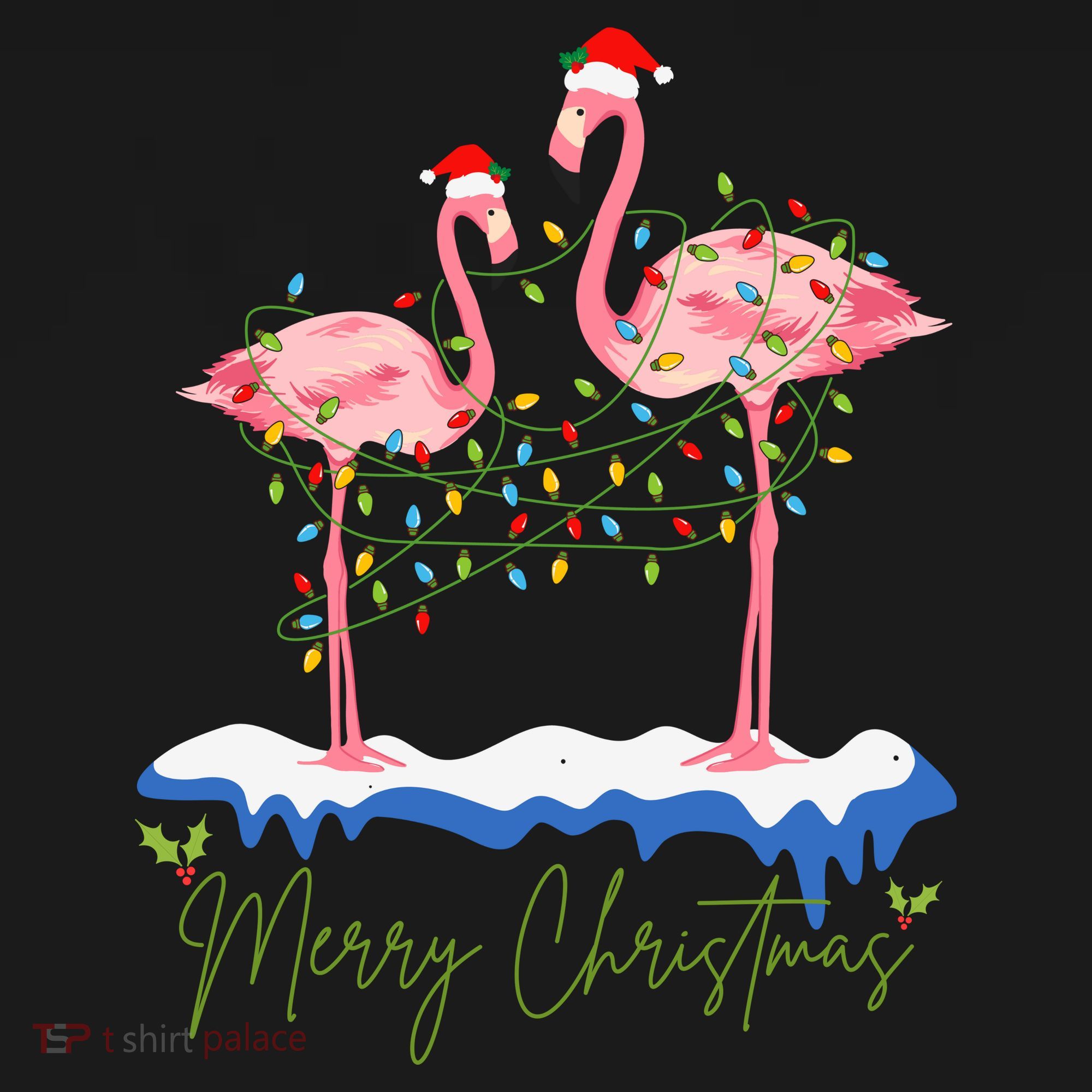 Merry Christmas Flamingo Holiday Hoodie
