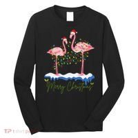 Merry Christmas Flamingo Holiday Long Sleeve Shirt thumb 0
