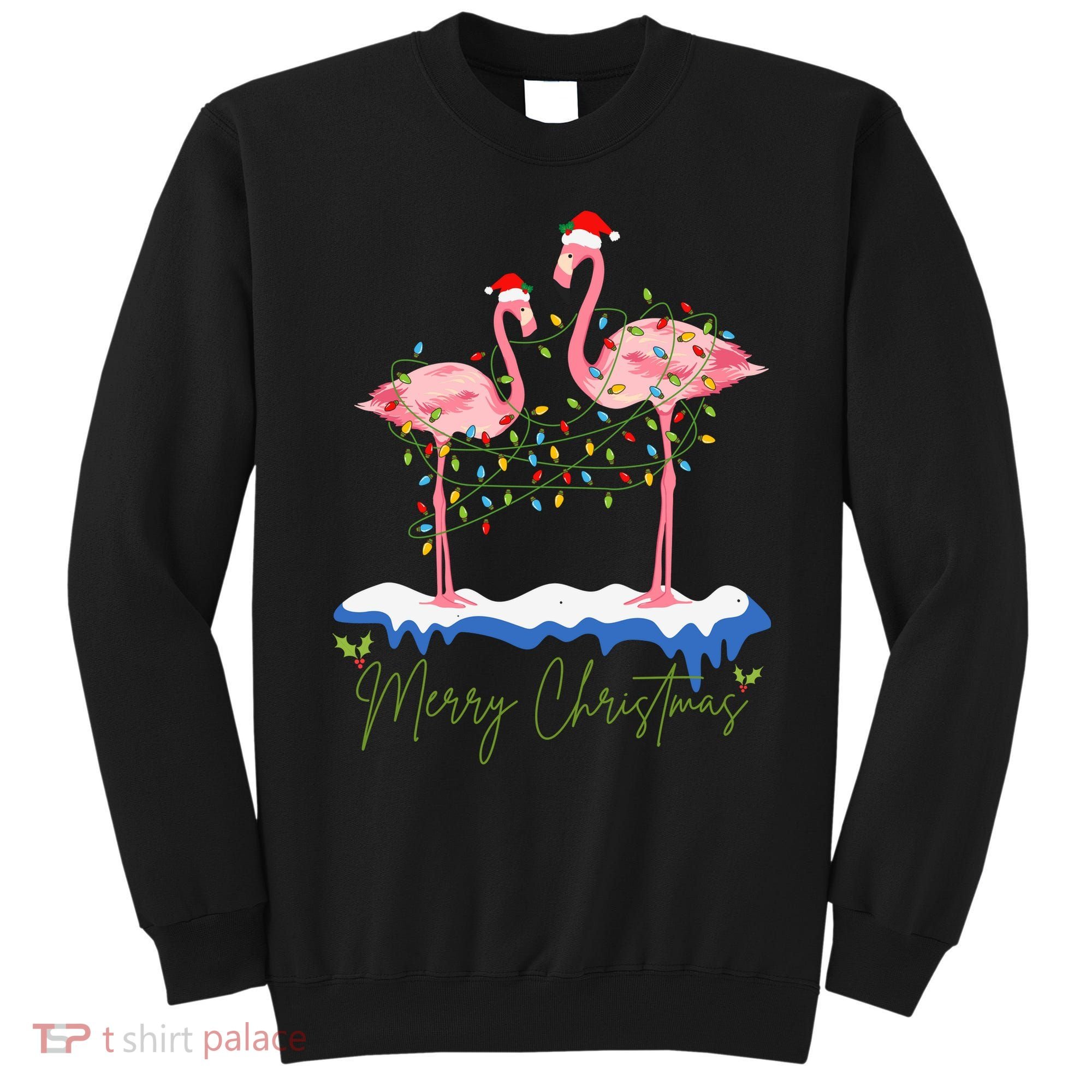 Merry Christmas Flamingo Holiday Sweatshirt