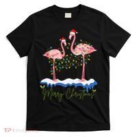 Merry Christmas Flamingo Holiday T-Shirt thumb 0