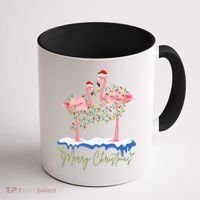 Merry Christmas Flamingo Holiday Coffee Mug thumb 1