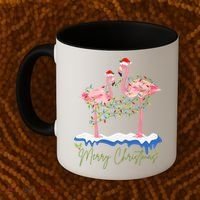 Merry Christmas Flamingo Holiday Coffee Mug thumb 2