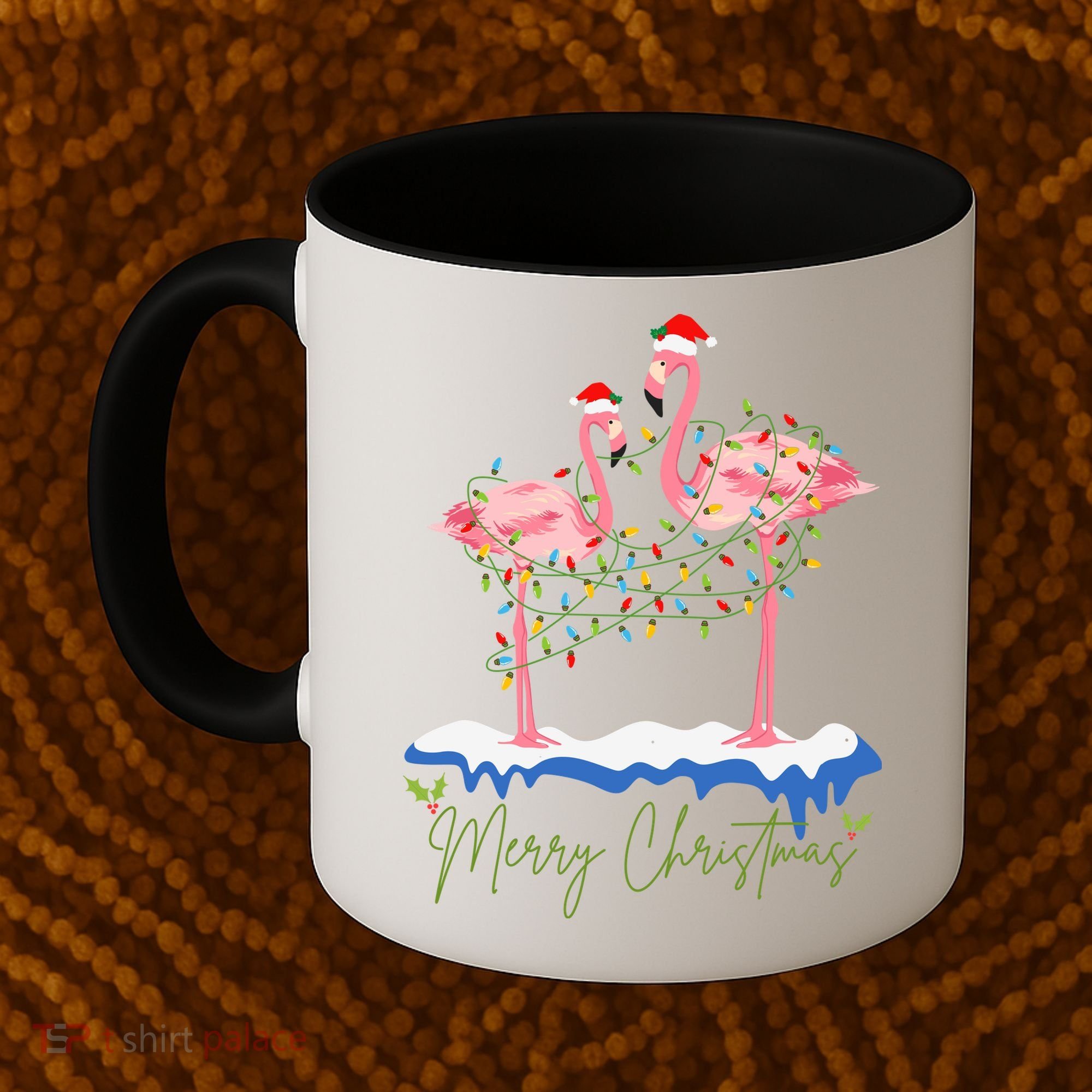 Merry Christmas Flamingo Holiday Coffee Mug