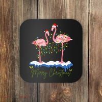 Merry Christmas Flamingo Holiday Coaster thumb 0