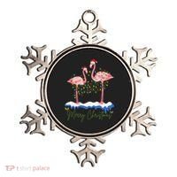 Merry Christmas Flamingo Holiday Ornament thumb 0