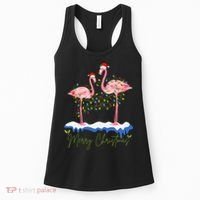 Merry Christmas Flamingo Holiday Women's Tank Top thumb 0