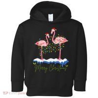 Merry Christmas Flamingo Holiday Toddler Hoodie thumb 0