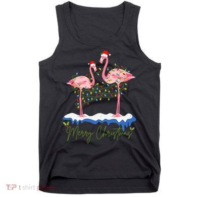Merry Christmas Flamingo Holiday Tank Top
