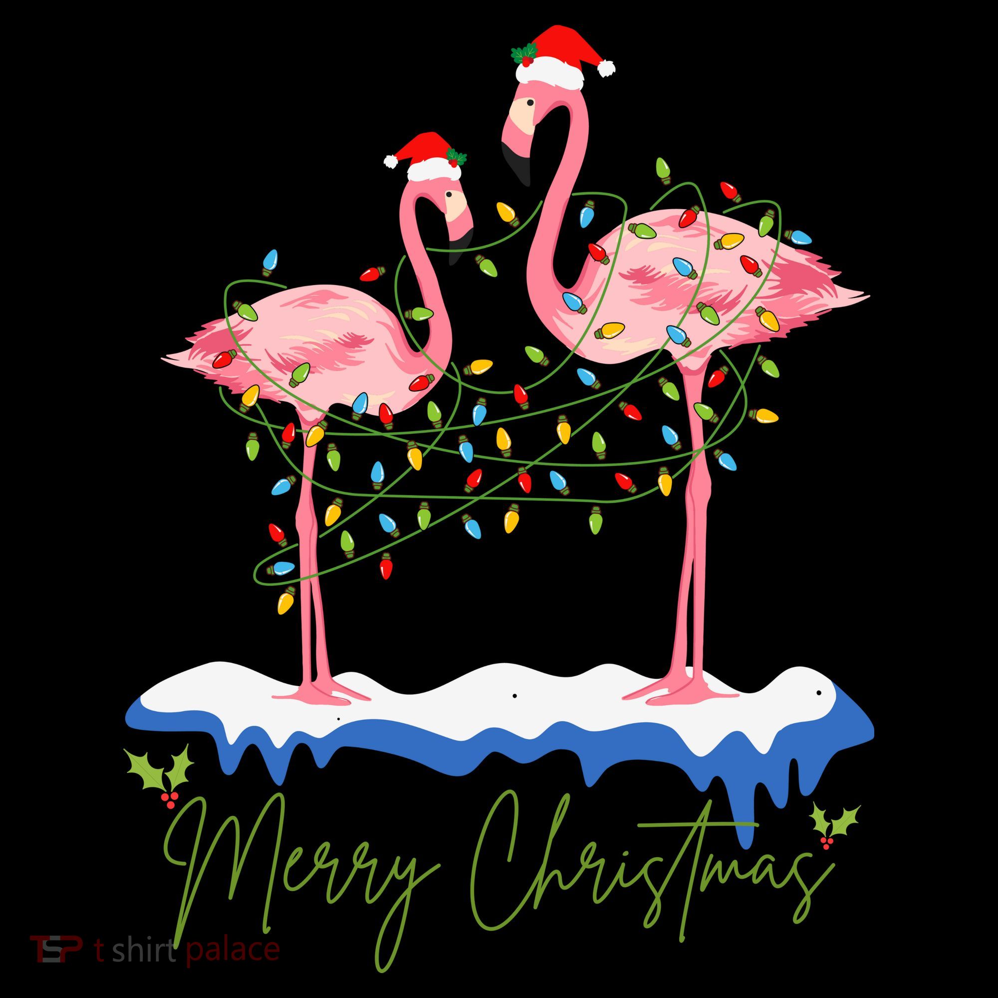 Merry Christmas Flamingo Holiday Visor