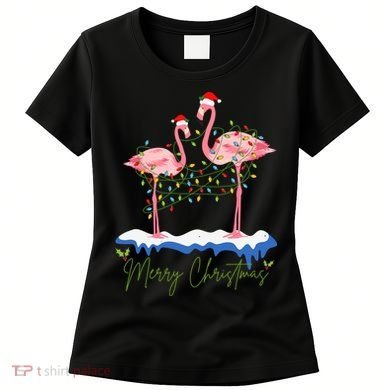 Merry Christmas Flamingo Holiday Women's T-Shirt