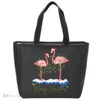 Merry Christmas Flamingo Holiday Tote Bag thumb 0