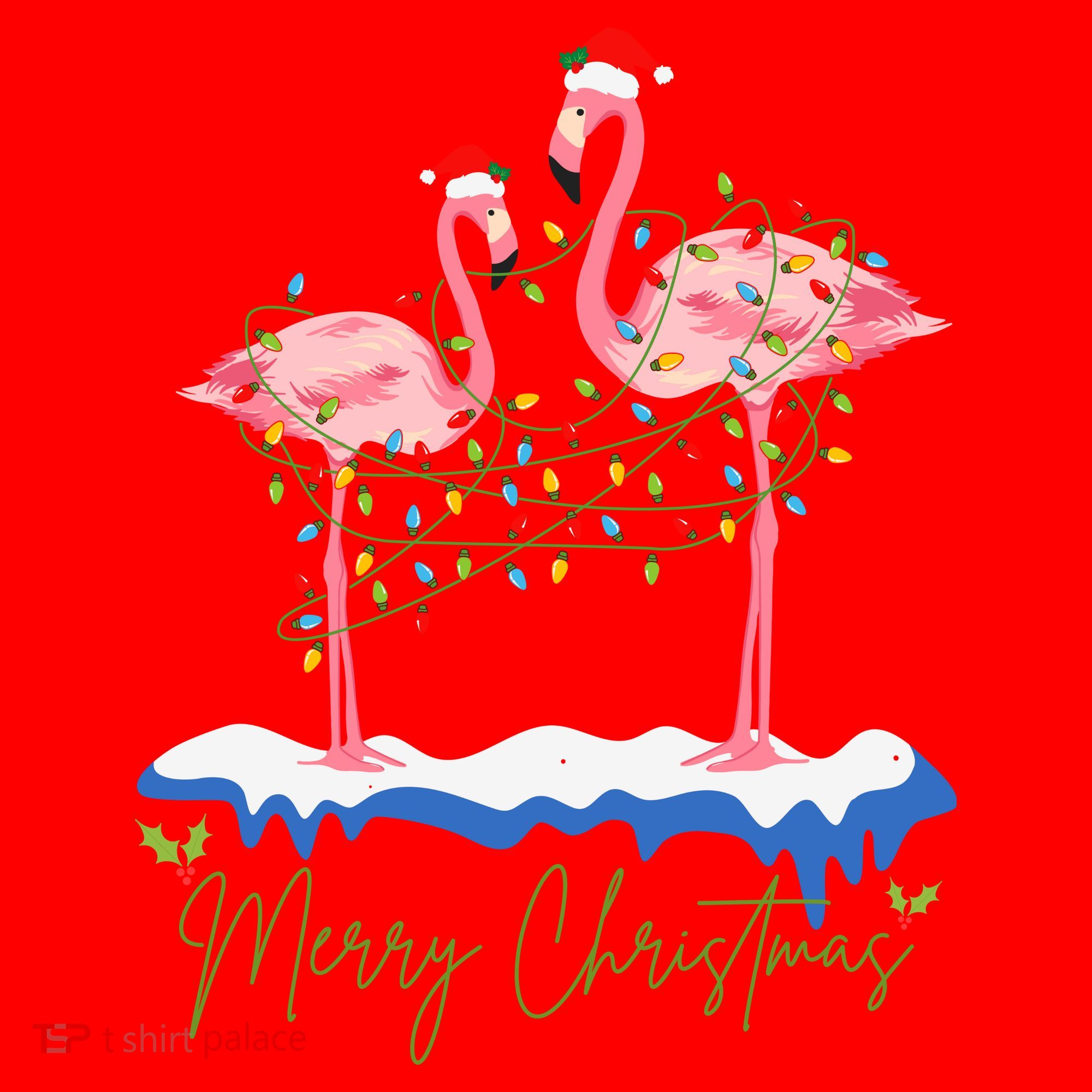 Merry Christmas Flamingo Holiday Santa Hat