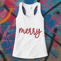 Merry Christmas Festive Family Matching Women's Tank Top thumb 3