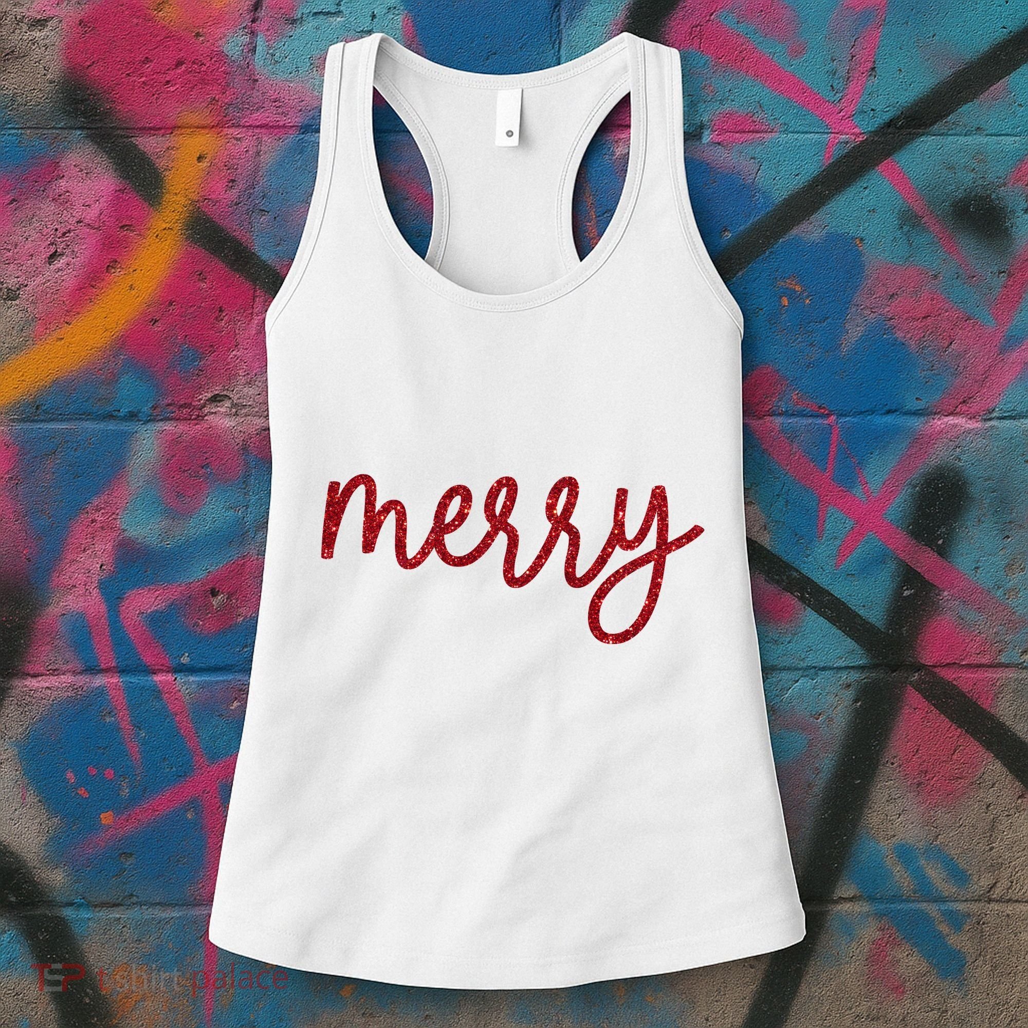 Merry Christmas Festive Family Matching Women's Tank Top