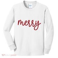 Merry Christmas Festive Family Matching Kids Long Sleeve Shirt thumb 0