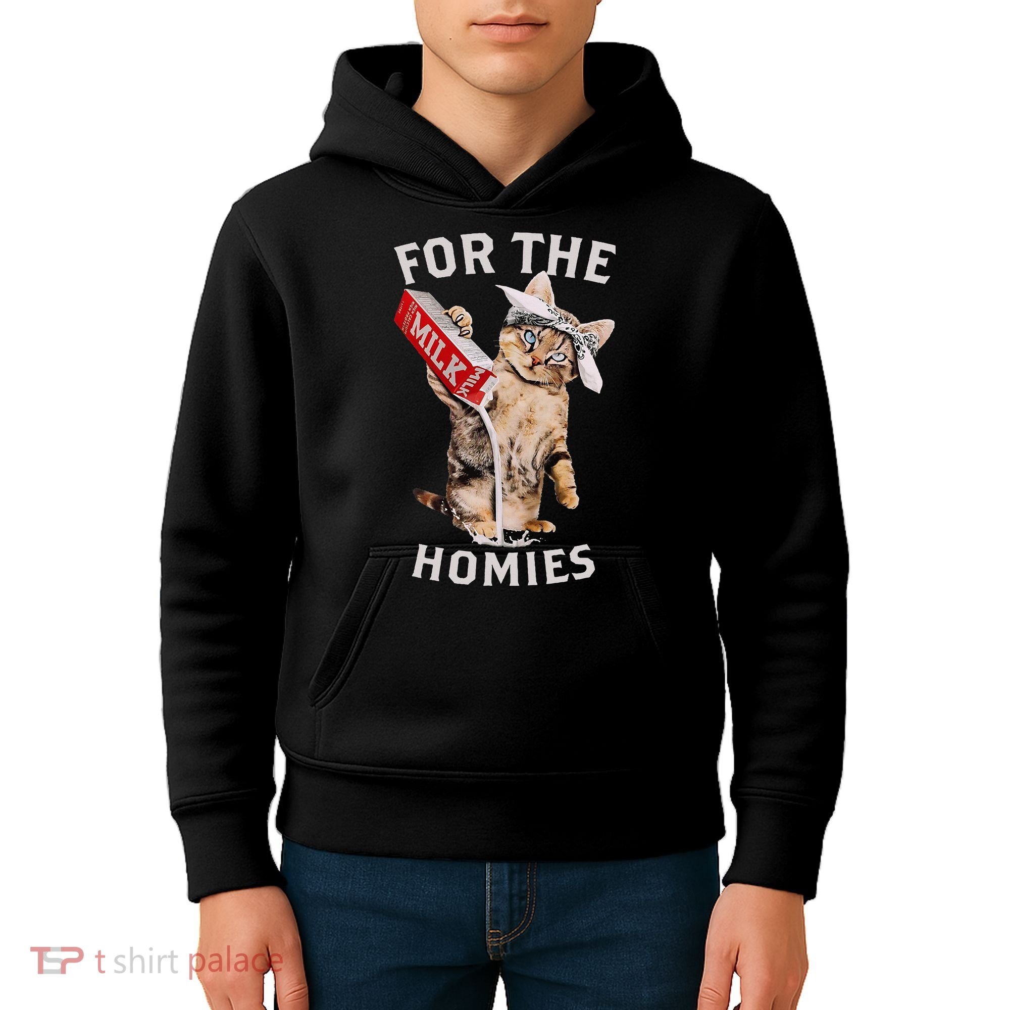 Milk Cat For The Homies Kids Hoodie