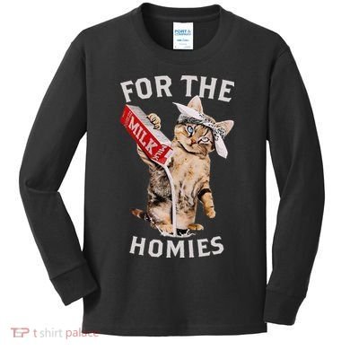 Milk Cat For The Homies Kids Long Sleeve Shirt