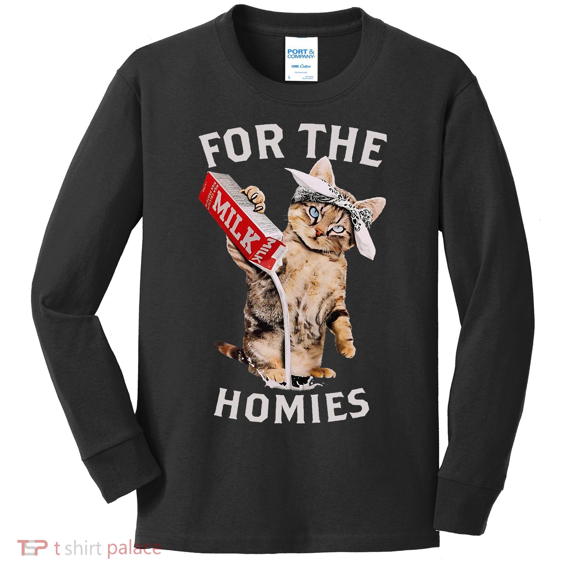 Milk Cat For The Homies Kids Long Sleeve Shirt