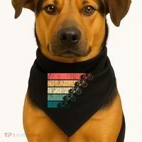 Minimalistic Cycling Funny Biking Bicycle Enthusiast USA-Made Doggie Bandana thumb 1