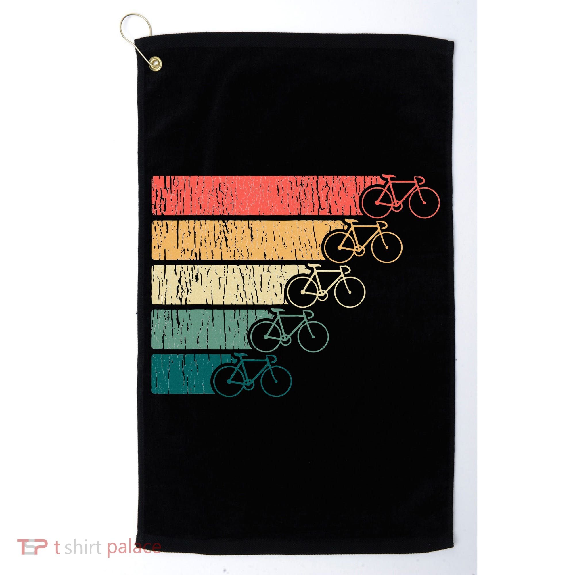 Minimalistic Cycling Funny Biking Bicycle Enthusiast Golf Towel
