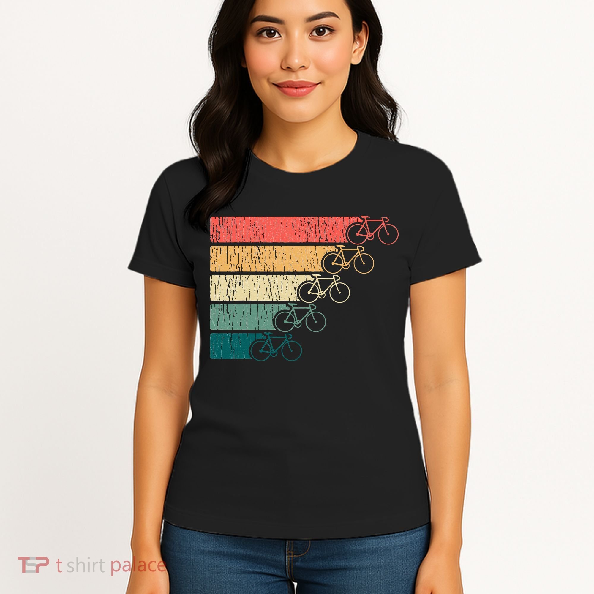 Minimalistic Cycling Funny Biking Bicycle Enthusiast Women's T-Shirt