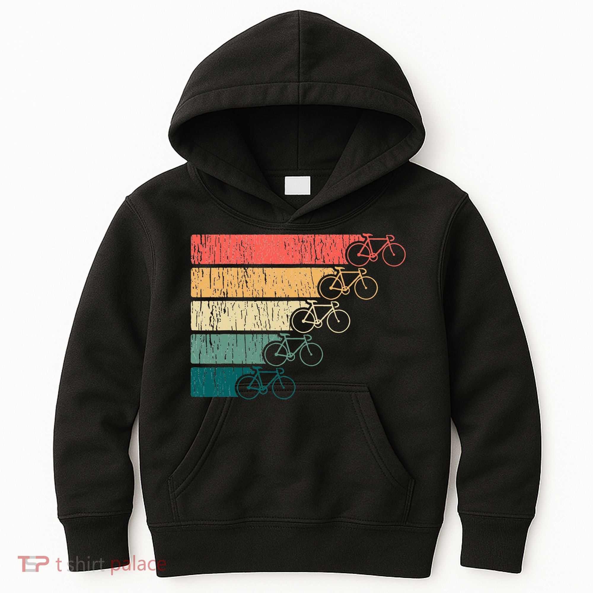 Minimalistic Cycling Funny Biking Bicycle Enthusiast Kids Hoodie