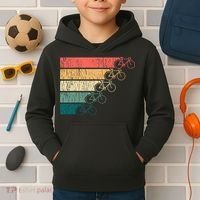 Minimalistic Cycling Funny Biking Bicycle Enthusiast Kids Hoodie thumb 2