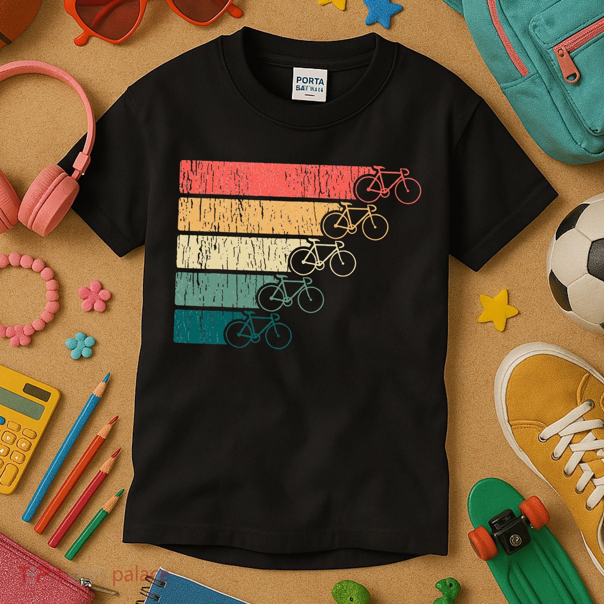 Minimalistic Cycling Funny Biking Bicycle Enthusiast Kids T-Shirt