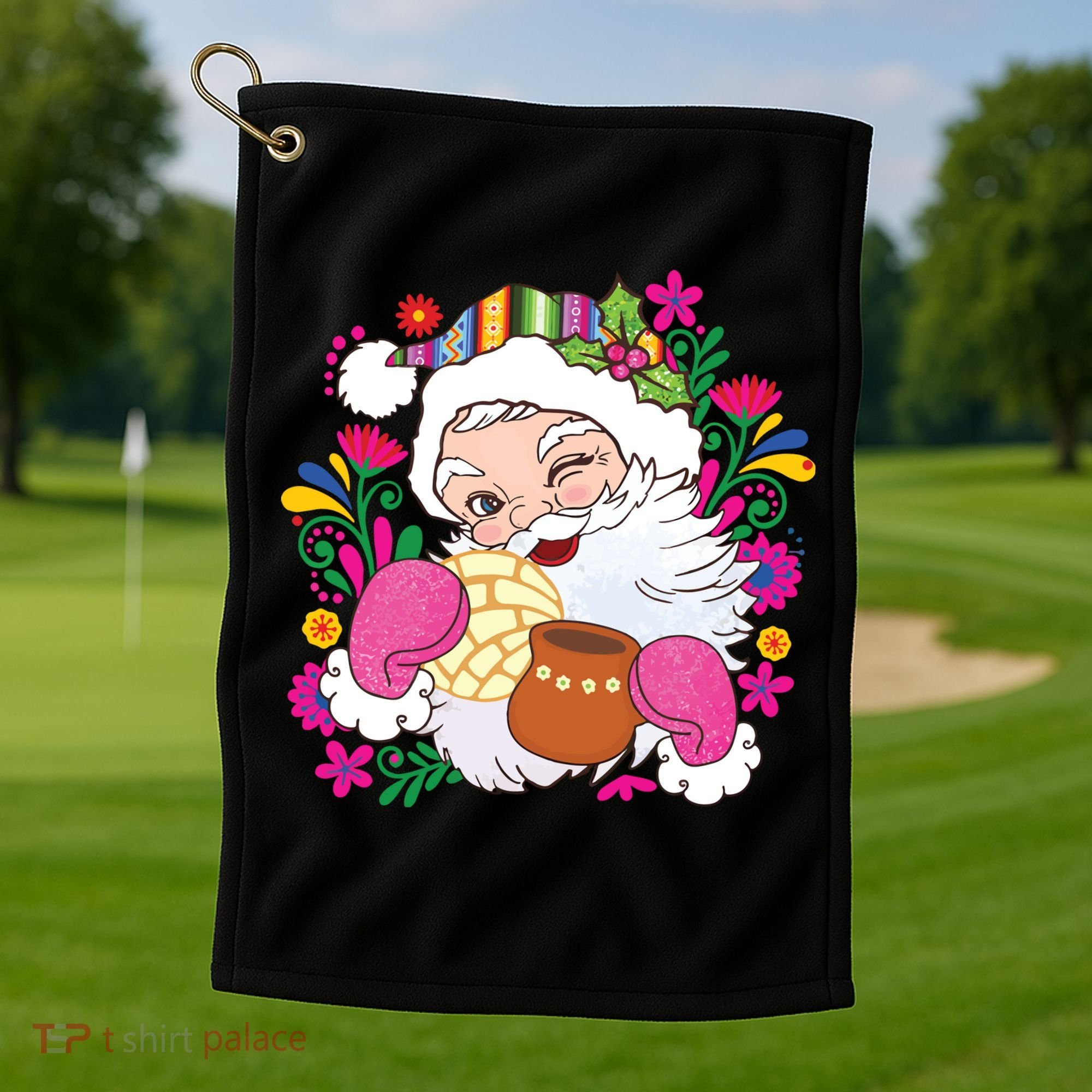 Mexican Christmas Feliz Navidad Latina Christmas Golf Towel