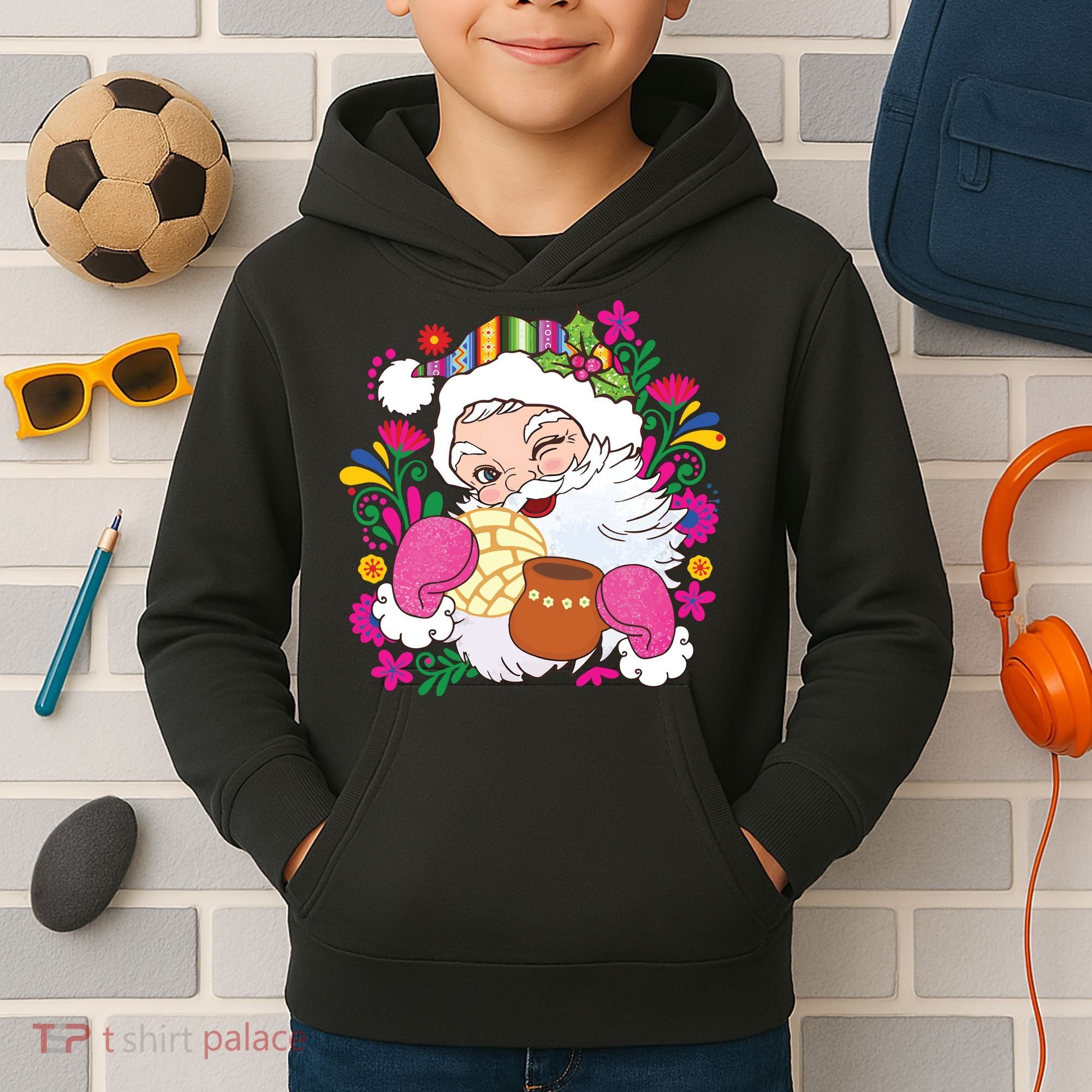 Mexican Christmas Feliz Navidad Latina Christmas Kids Hoodie