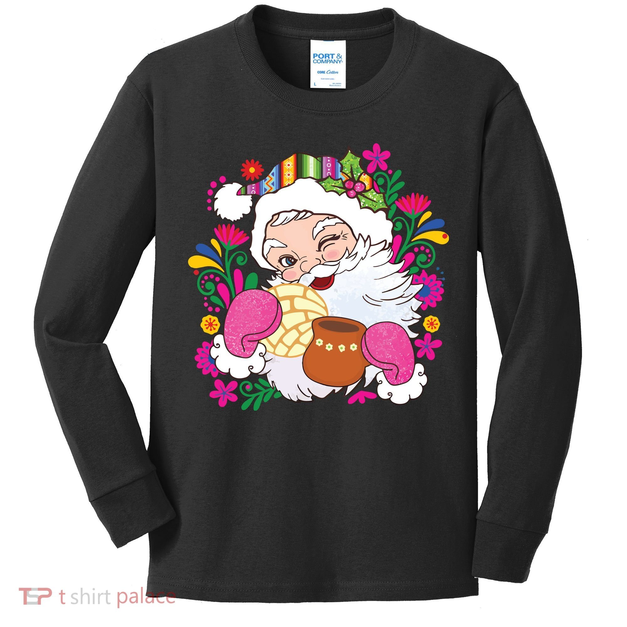 Mexican Christmas Feliz Navidad Latina Christmas Kids Long Sleeve Shirt
