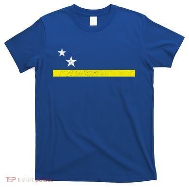 Minimal Curacao Flag Stars And Stripe T-Shirt