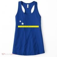 Minimal Curacao Flag Stars And Stripe Women's Tank Top thumb 0