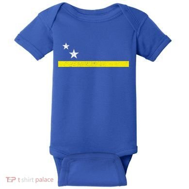 Minimal Curacao Flag Stars And Stripe Baby Bodysuit