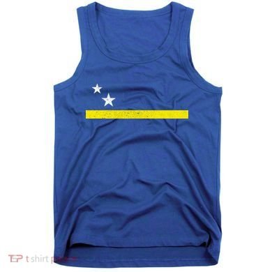 Minimal Curacao Flag Stars And Stripe Tank Top