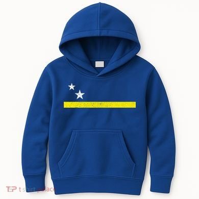 Minimal Curacao Flag Stars And Stripe Kids Hoodie