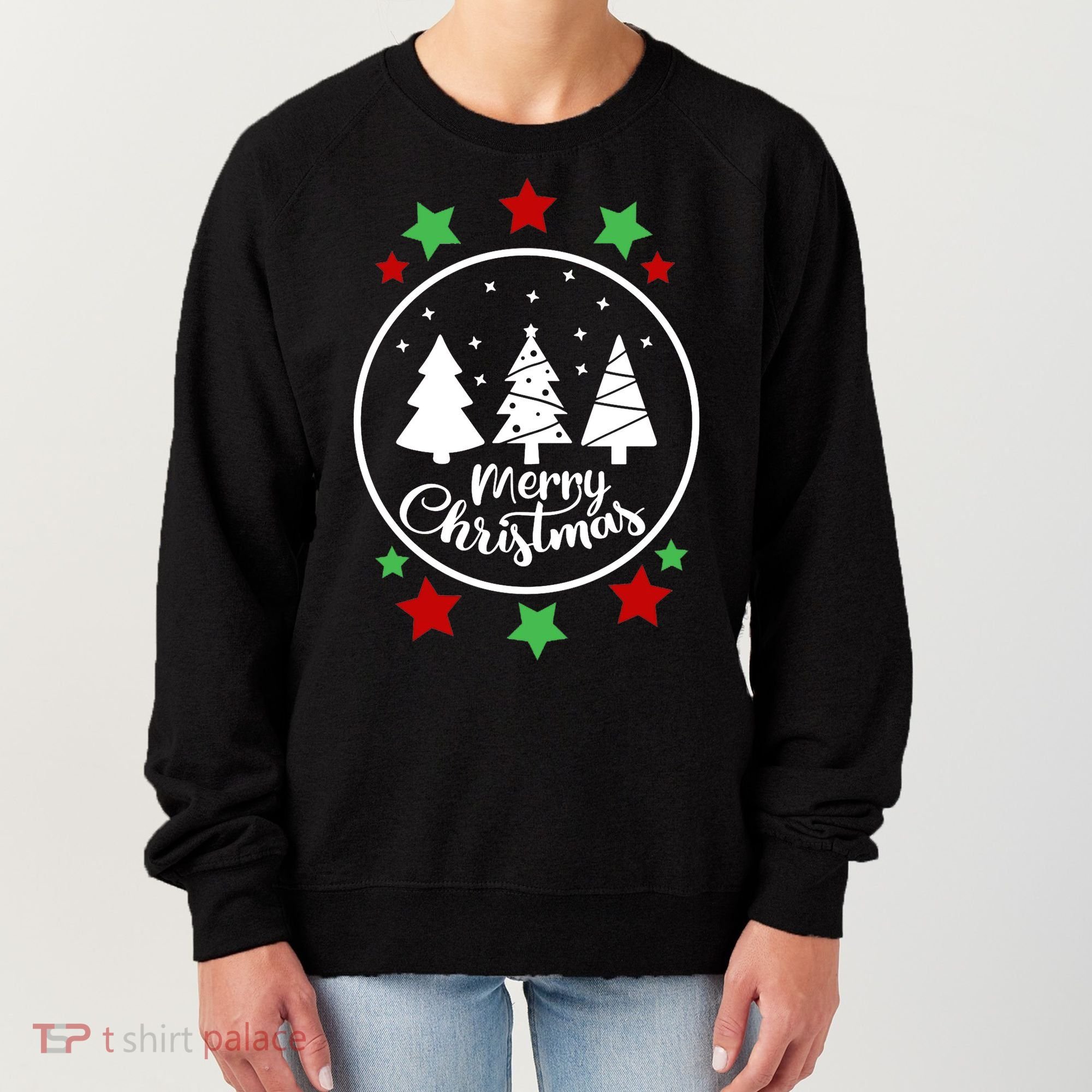 Merry Christmas Festive Circle Logo Women's Sweatshirt