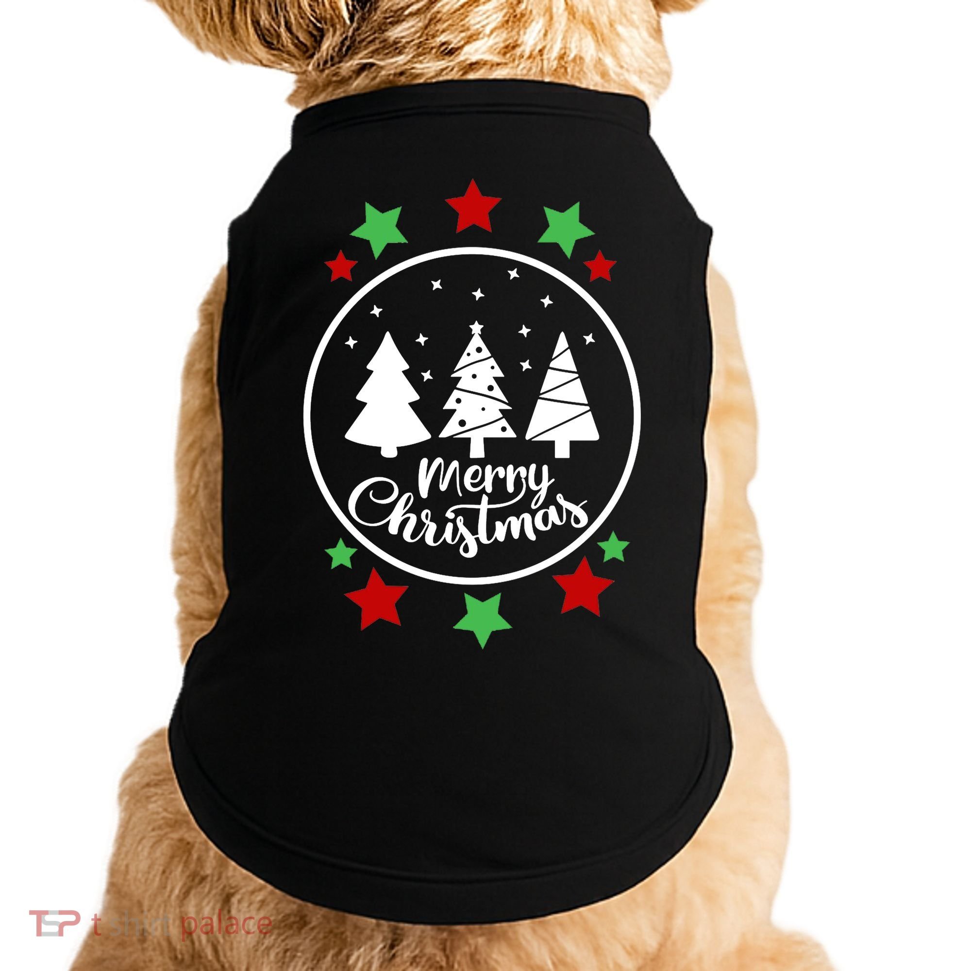 Merry Christmas Festive Circle Logo Doggie Tank