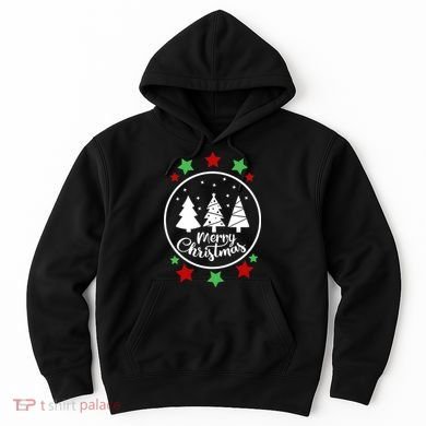 Merry Christmas Festive Circle Logo Hoodie