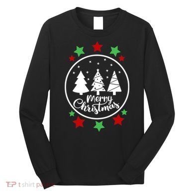 Merry Christmas Festive Circle Logo Long Sleeve Shirt