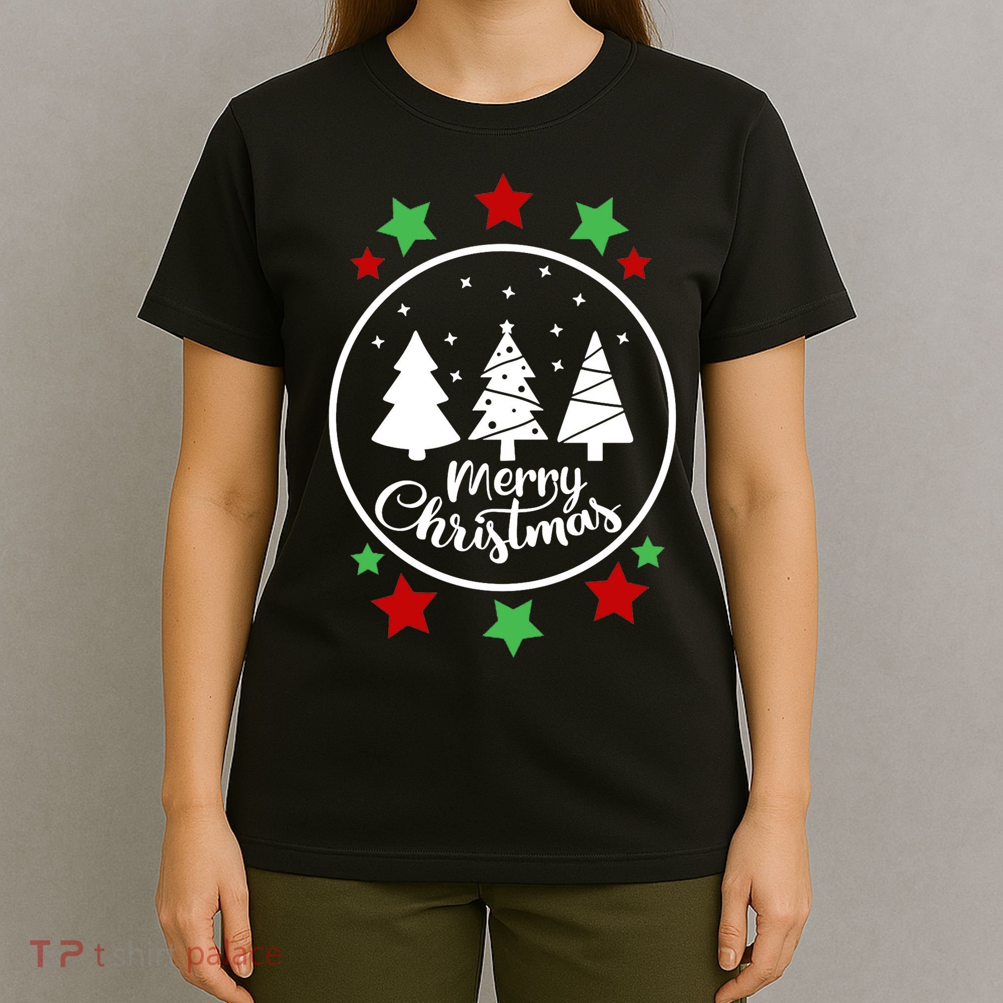 Merry Christmas Festive Circle Logo T-Shirt