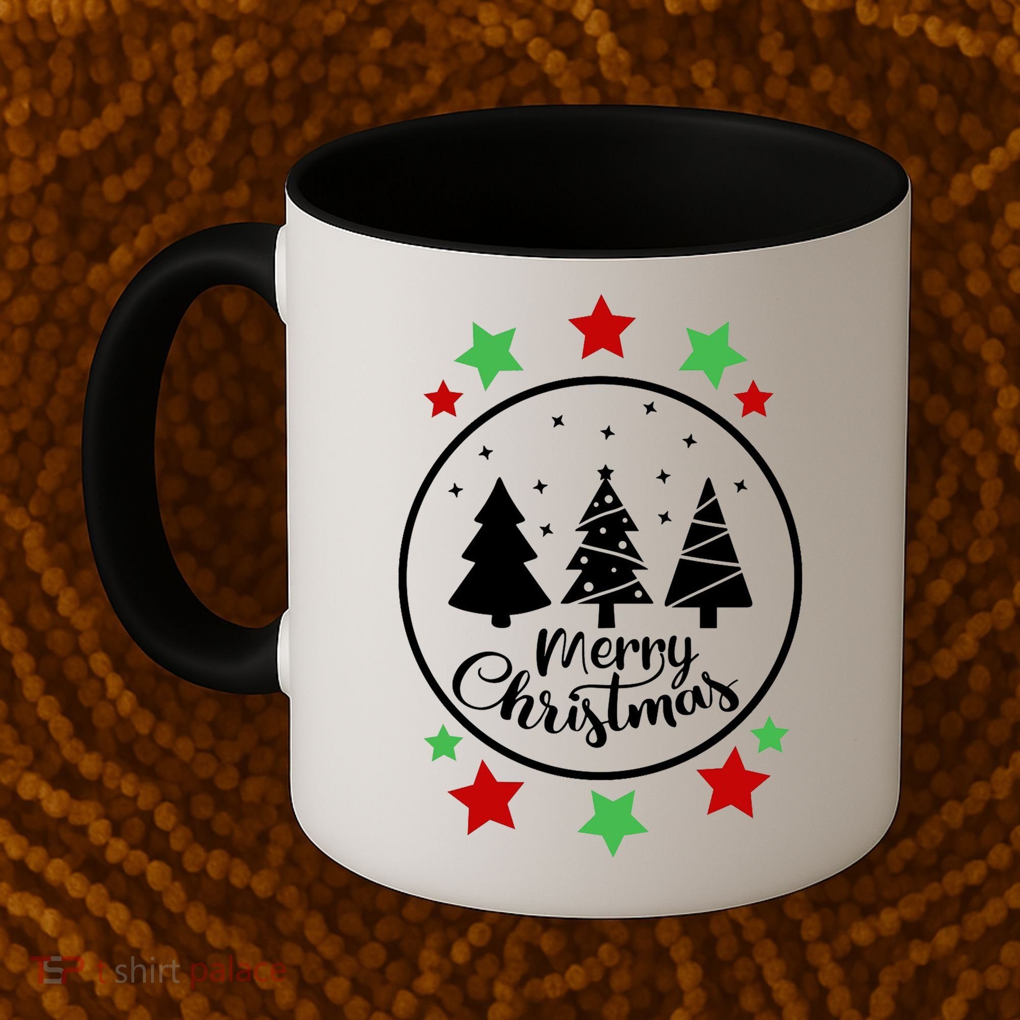 Merry Christmas Festive Circle Logo Coffee Mug