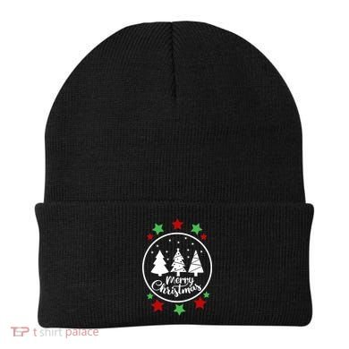 Merry Christmas Festive Circle Logo Beanie