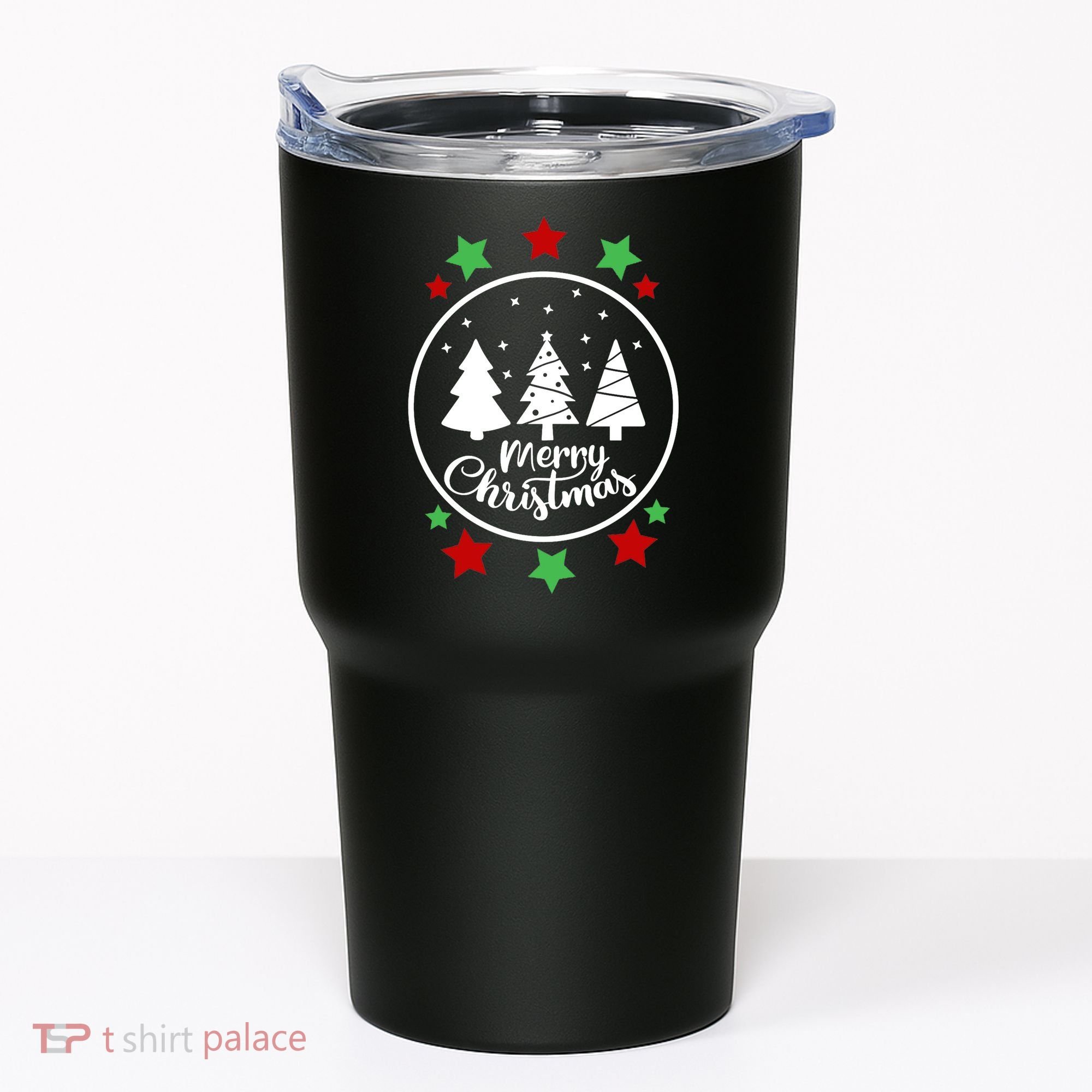 Merry Christmas Festive Circle Logo Tumbler