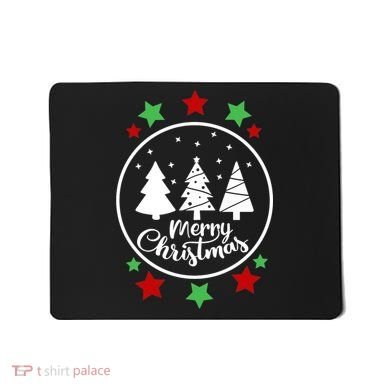 Merry Christmas Festive Circle Logo Mousepad