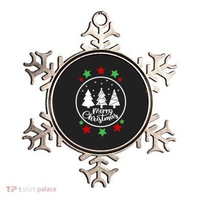 Merry Christmas Festive Circle Logo Ornament