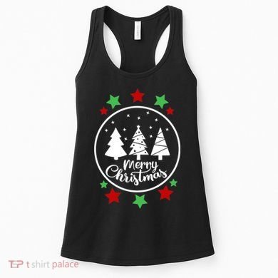 Merry Christmas Festive Circle Logo Women's Tank Top